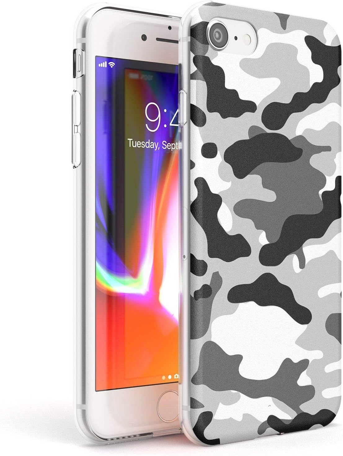 Grey Black Urban Camo Slim Phone Case for iPhone 7/8 / SE TPU Protective Light Strong Cover with Hot Fashion Everything Else Camouflage Fashion