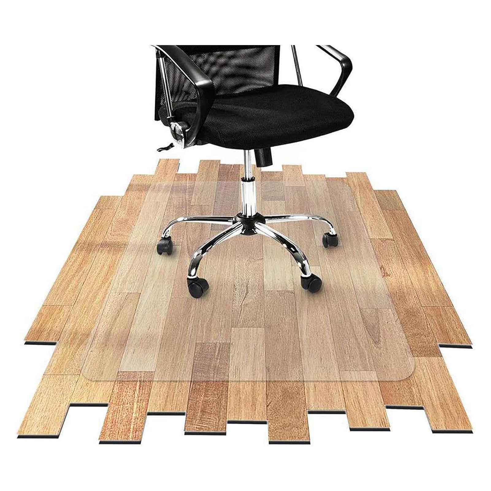 Alfombrilla de PVC transparente para suelos duros, impermeable, resistente al desgaste, fácil de limpiar, 2 mm de grosor, 90 x 130 cm, protección del suelo para el hogar y la oficina