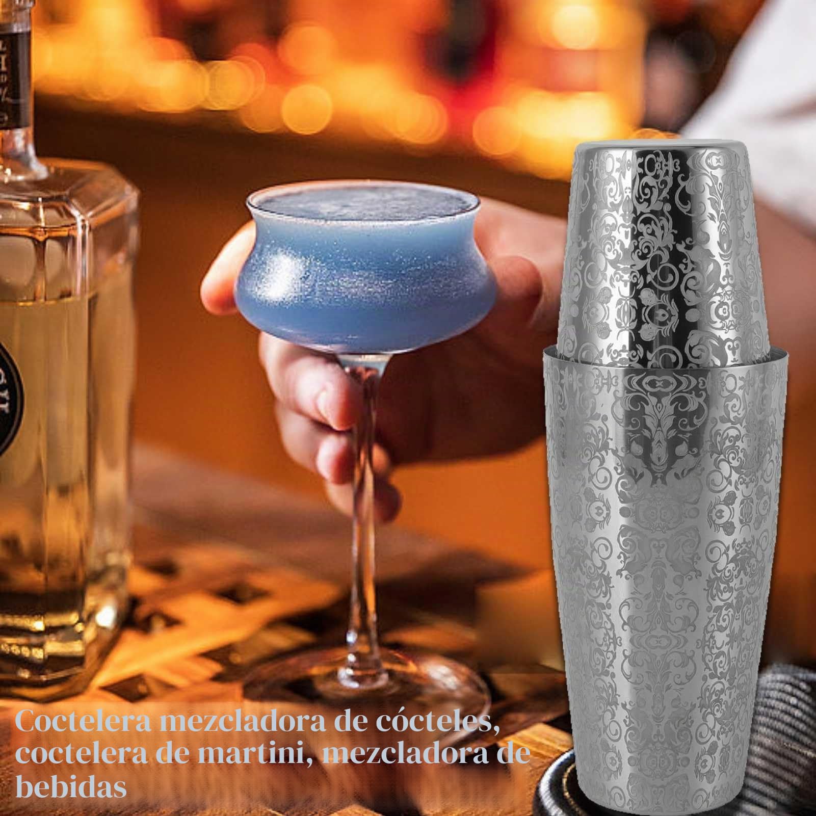 Coctelera, Coctelera para Bebidas Coctelera Boston de Acero Inoxidable Juego de Coctelera para Bartenders Coctelera para Martini para Bartending y Home Bar