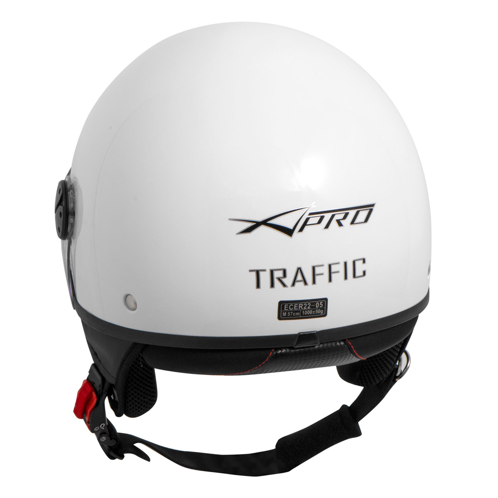 A-pro Casque Moto Scooter Jet Double Visiere pare-soleil ECE 22 Blanc L