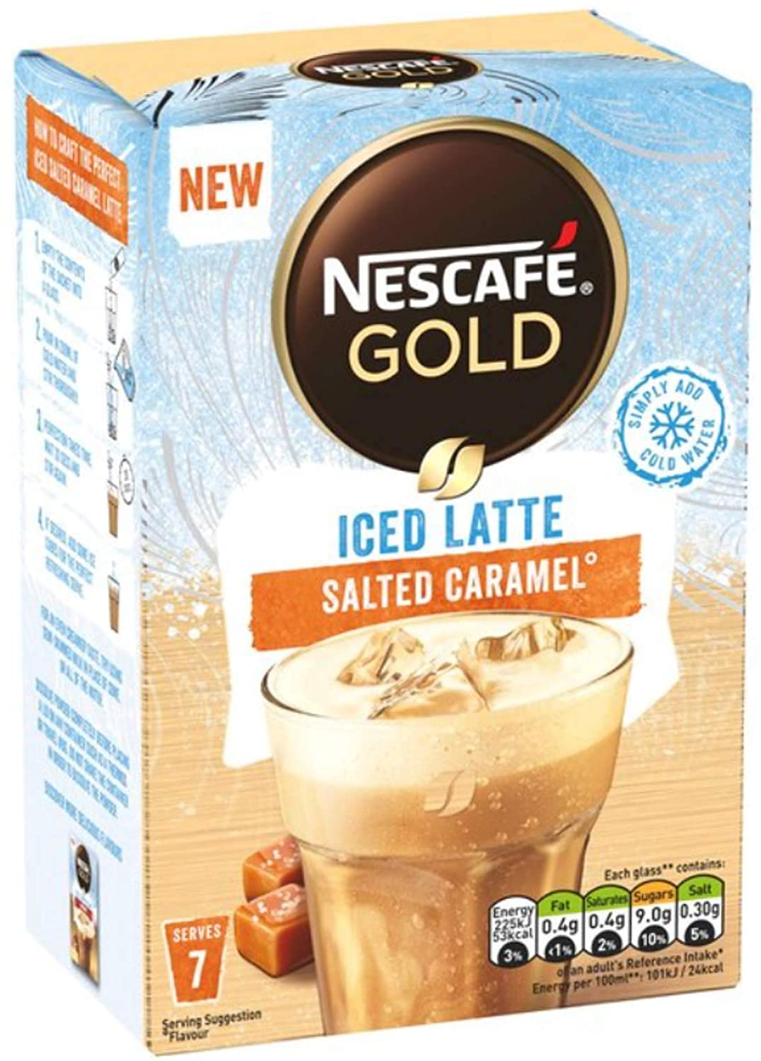 Buy Nescafe Salted Caramel Iced latte 7 Sachets x2 Packs Bundled With