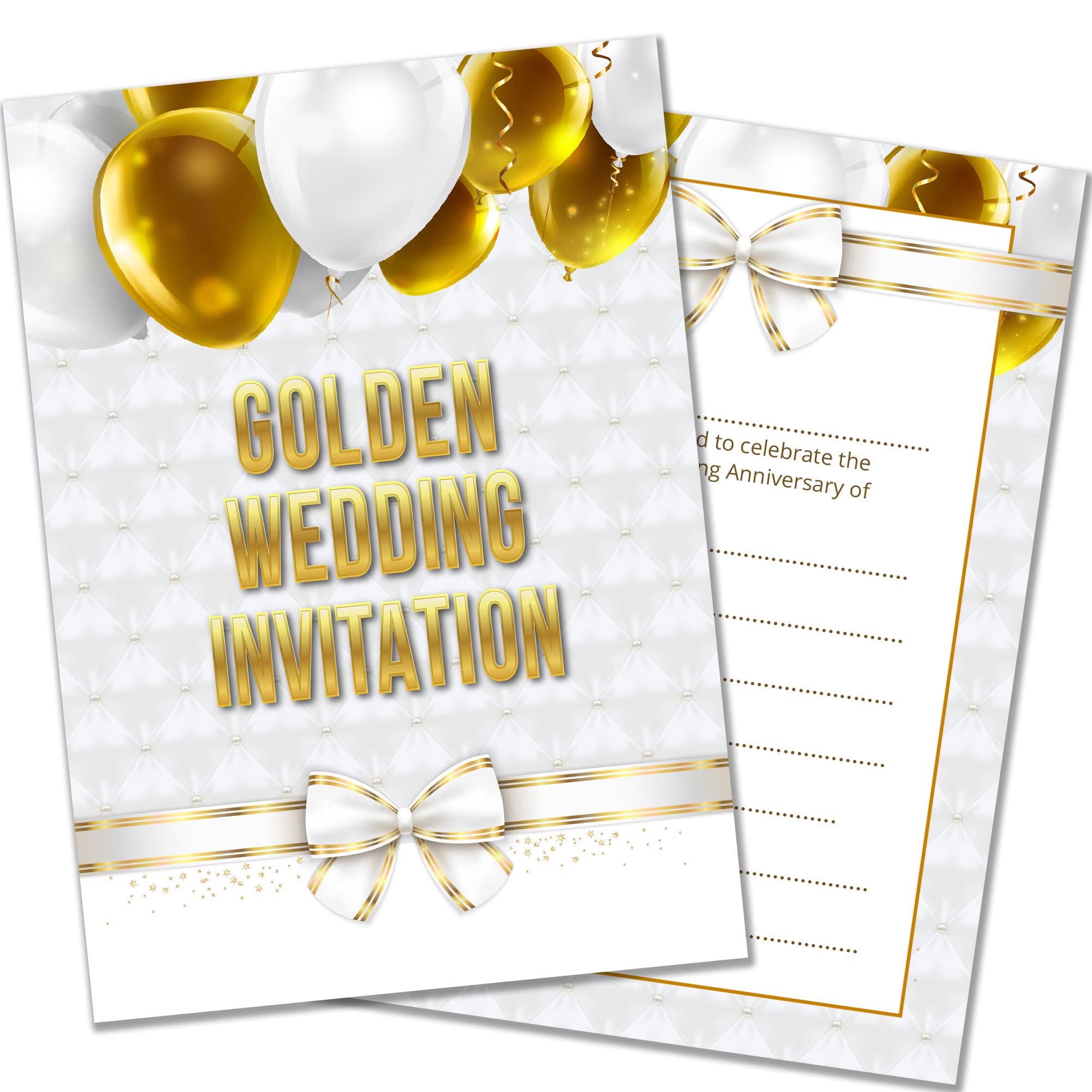 Olivia Samuel 20 invitaciones de aniversario doradas de Ready to Write – sobres incluidos