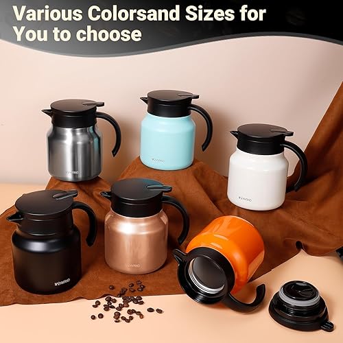 Miniatura 7 de Jarras térmicas de café de 27 onzas para mantener el calorfrío, jarra de café de acero inoxidable, jarra de agua aislada a prueba de polvo para
