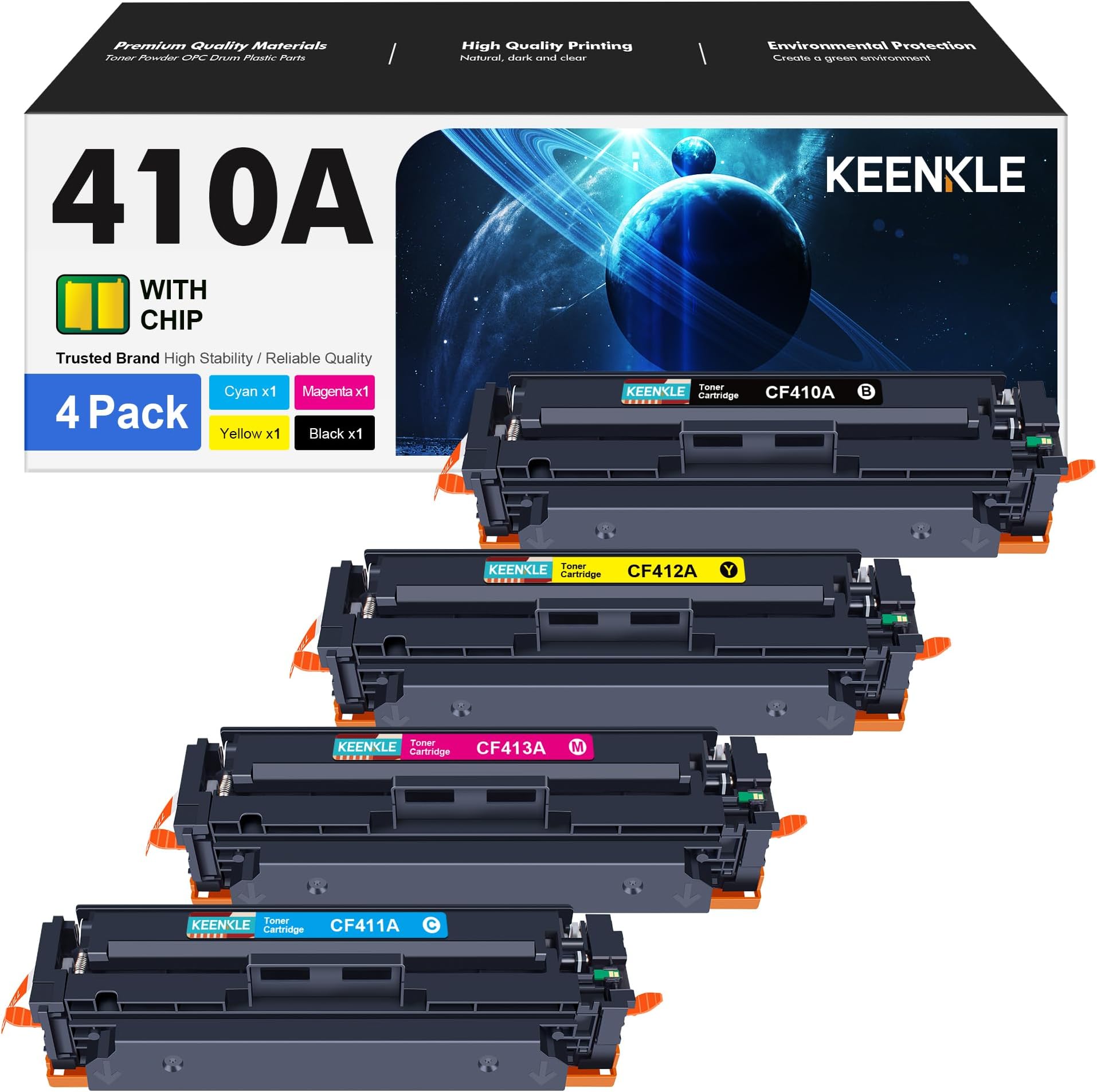 Toner Pelikan Noir Compatible HP CF410A - Pour Imprimantes LaserJet PRO M452 & MFP M477, 2300 Pages, Qualité Pro