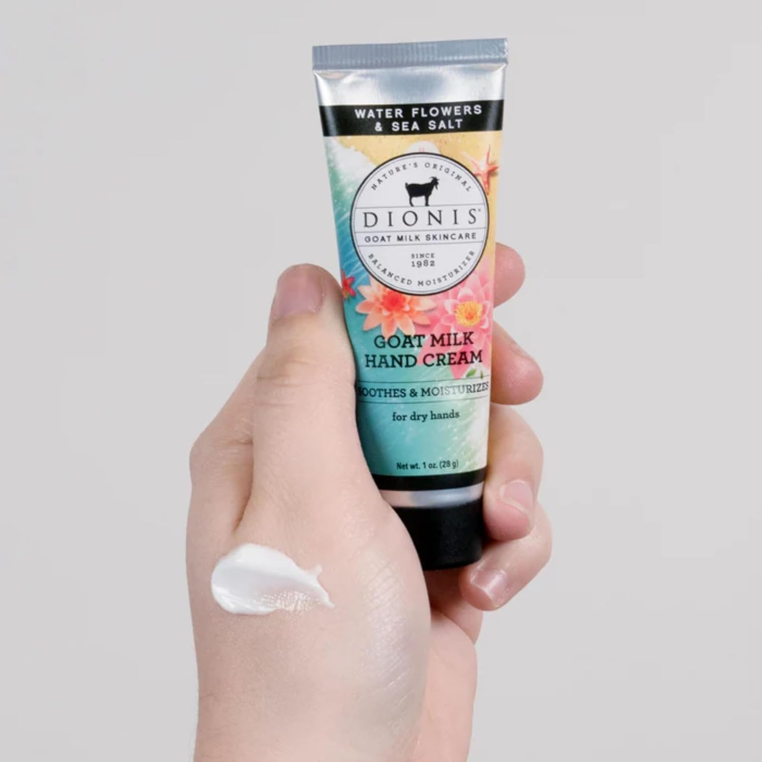 Dionis Goat Milk Hand Cream Water Flowers & Sea Salt 1 oz (Pack of 4)