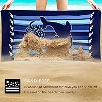 Vista 4 de Toalla de playa de microfibra de secado rápido para exteriores, viaje, alberca, natación, yoga, pícnic tamaño grande con patrón impreso, súper