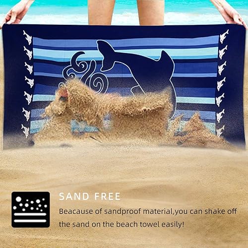 Miniatura 4 de Toalla de playa de microfibra de secado rápido para exteriores, viaje, alberca, natación, yoga, pícnic tamaño grande con patrón impreso, súper