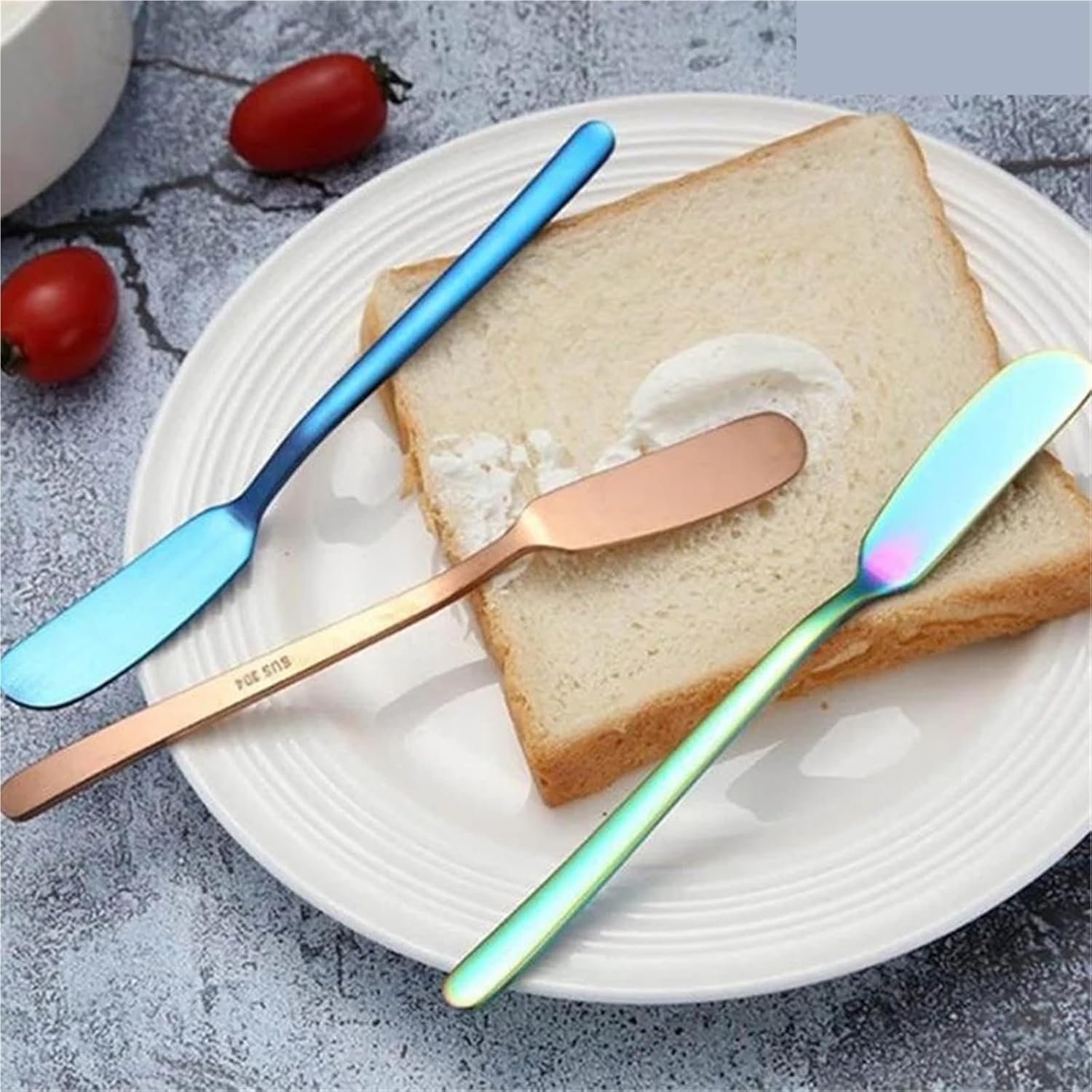 Butter Knives 16pcs Stainless Steel Butter Knife Cheese Dessert Jam Cream Cutlery Marmalade Toaster Spreader Kitchen Gadgets(Rose gold)