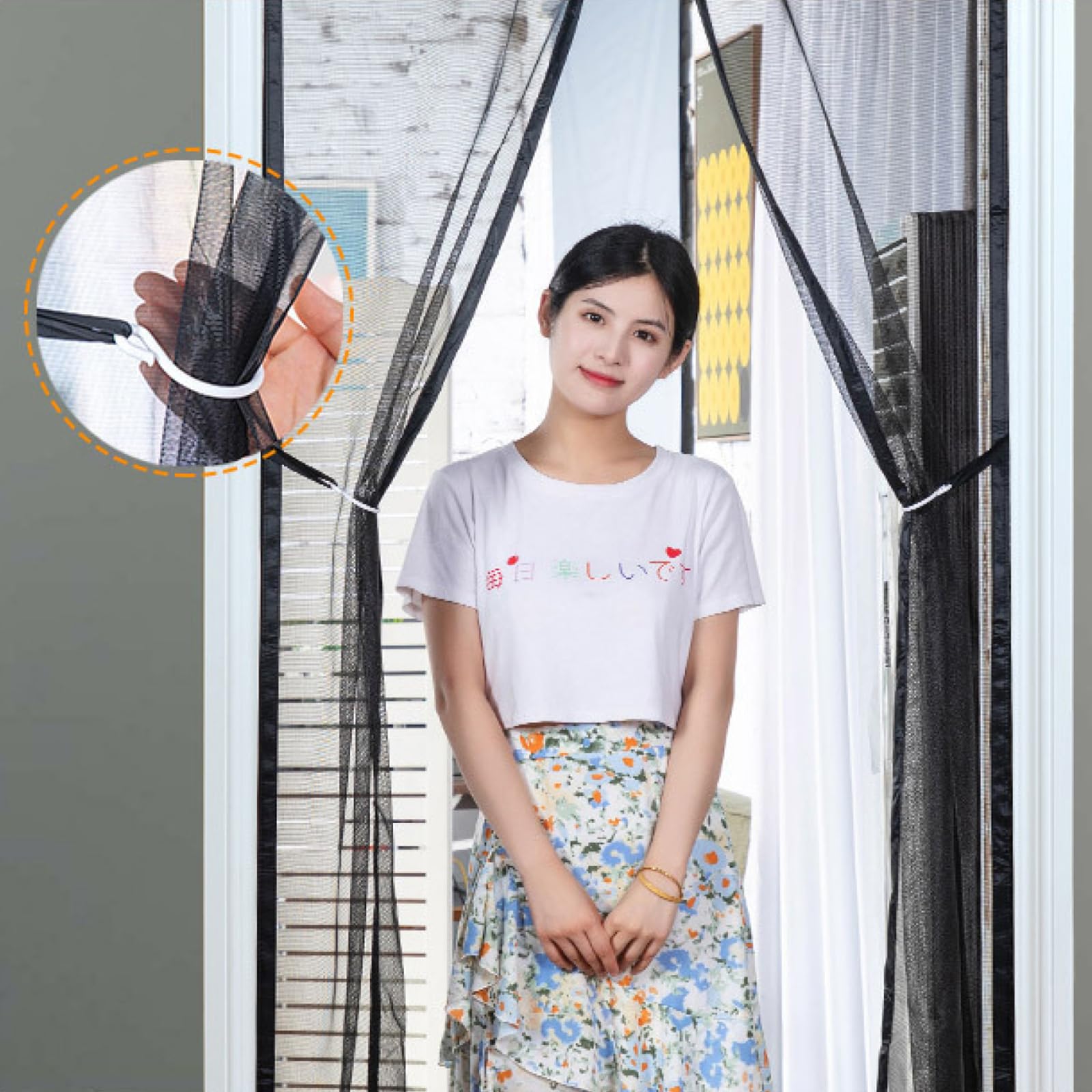 Moustiquaire Magnétique Pour Porte, Auto-AdhéSif En Maille Ultra Fine Aimantee Rideau Fermeture Automatique Installation Sans Outil Facile Anti Moustique Rideausans Percer90x210cm 91914240