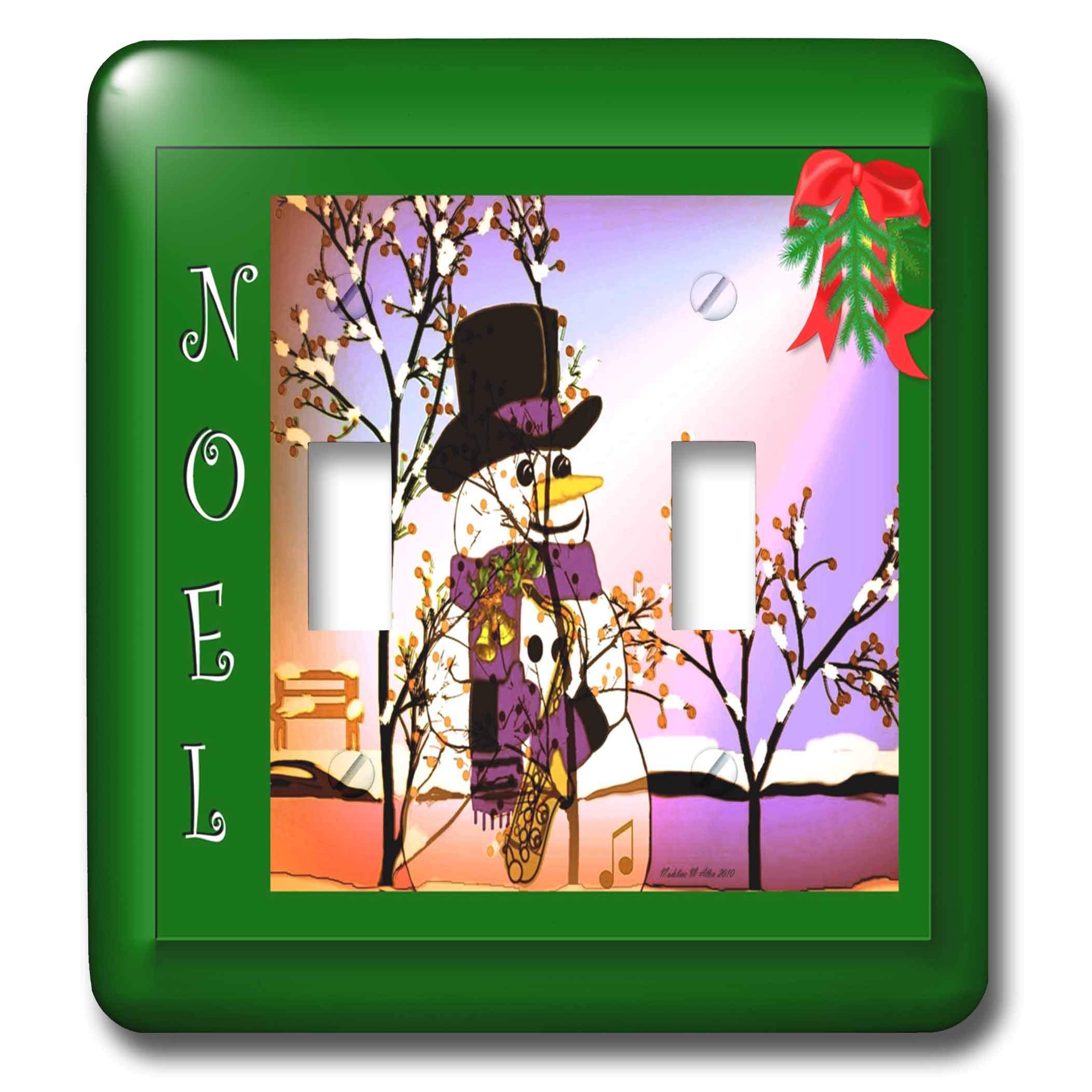 Interruptor de doble palanca Noel Snowman 3dRose lsp_6489_2 multicolor para pared