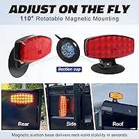 Vista 5 de Agrieyes Luces de remolque inalámbricas de larga duración con soporte ajustable, luces de remolque magnéticas con batería y estroboscópicas