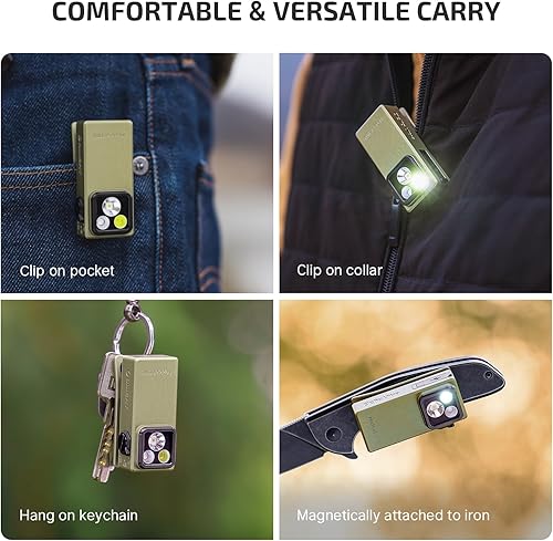 Miniatura 8 de OLIGHT Oclip Ultra - Linterna EDC con clip, 530 lúmenes, recargable con carga tipo C, combina reflector, foco y luz ultravioleta, luces magnéticas