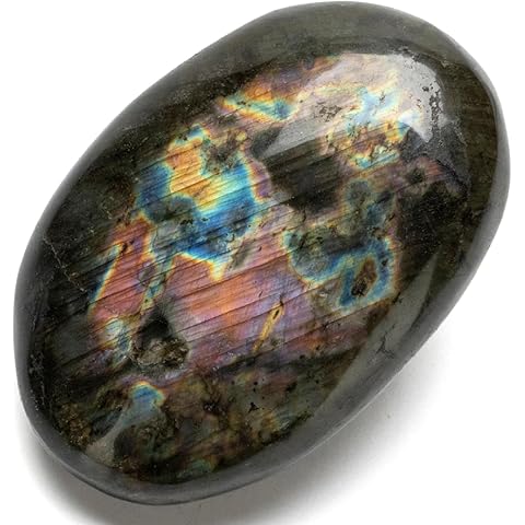 KALIFANO Palm Stone with Healing & Calming Effects - AAA+ Grade High Energy Worry Stone with Information Card - Reiki Crystal Used for Courage (Family Owned and Operated)
