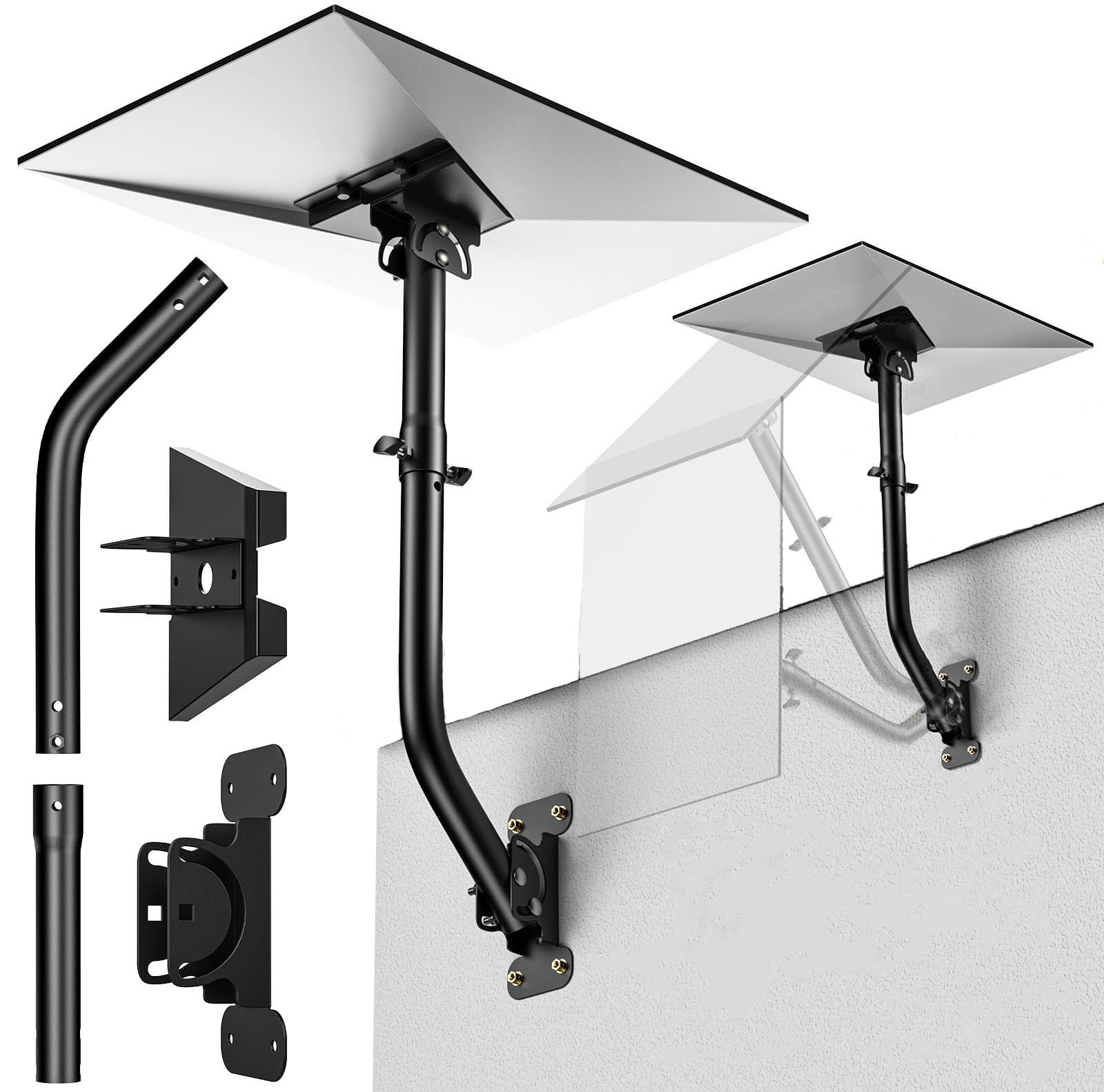 WTPGTI Starlink Gen 3 Mount, Lengthening 360° Adjustable Starlink Mounting Kit Compatible with V3 Starlink Standard Dish, Wall Mount/Roof Mount for Starlink Internet Kit Satellite