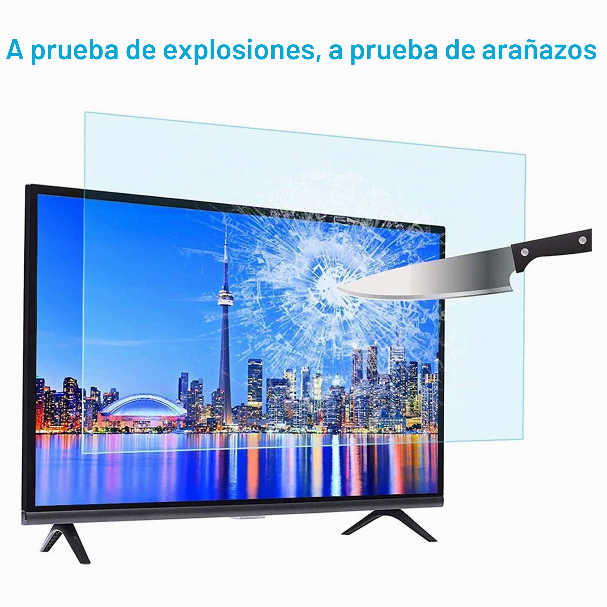 XRRX Protector De Pantalla De TV de 43 a 65 Pulgadas, Esmerilado Mate Antideslumbrante Exterior/Interior Película De Filtro Anti Luz Azul A Prueba De Polvo, Alivia La Tensión Ocular / 43in 942x529mm