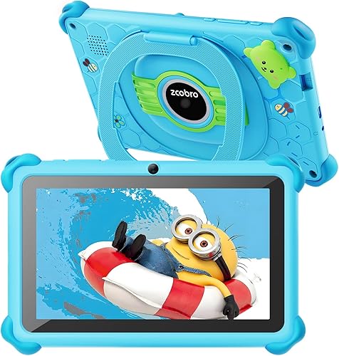 Tableta para Niños Pequeños de 7 pulgadas Tableta de Aprendizaje para Niños 32GB Tabletas WiFi con Funda a Prueba de Golpes, YouTube, GMS, Control