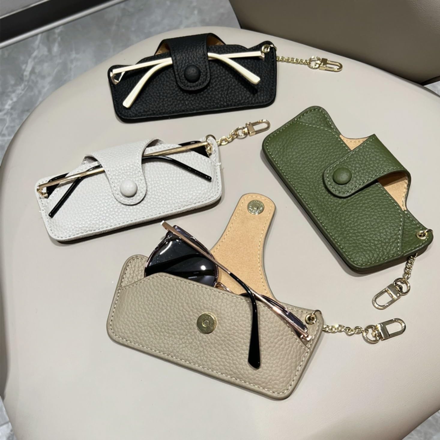 Brillenkoffer Hängende Brillentasche Tragbare Sonnenbrille Sonnenbrille Tasche Einfache Aufbewahrungstasche, geeignet für Frauen, Männer, klassische Reisebrille für Kinder Aufbewahrungsbox für Gläser
