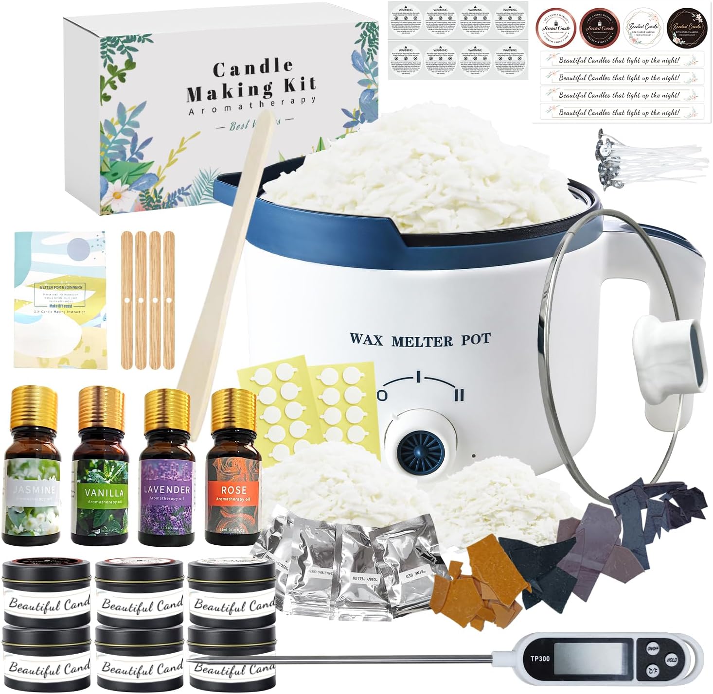 Soy Candle Making Kit Supplies with Electric Wax Melter