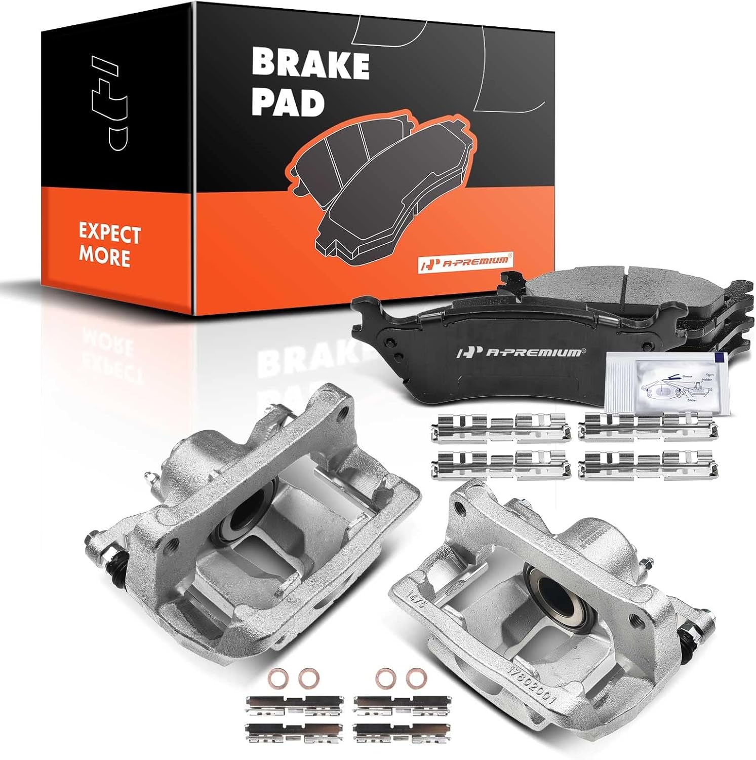 A-Premium Rear Disc Brake Calipers with Ceramic Pads Compatible with Ford F-150 F150 2012 2013 2014 2015 2016 6-PC Set