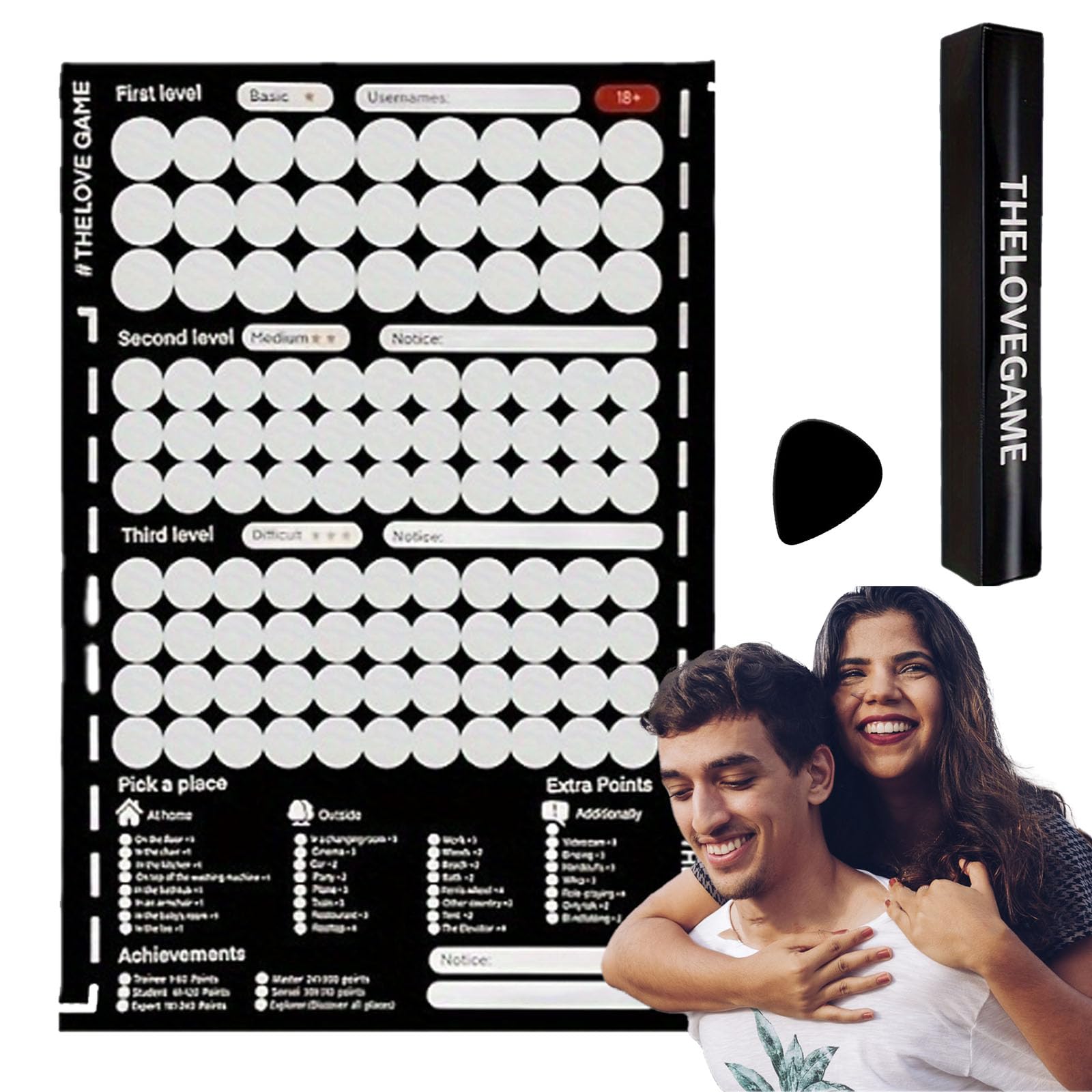 KZXCVS Poster Love Game à gratter - 104 idées de nuit de rendez-vous - Poster créatif à gratter pour couple, petit ami ou petite amie