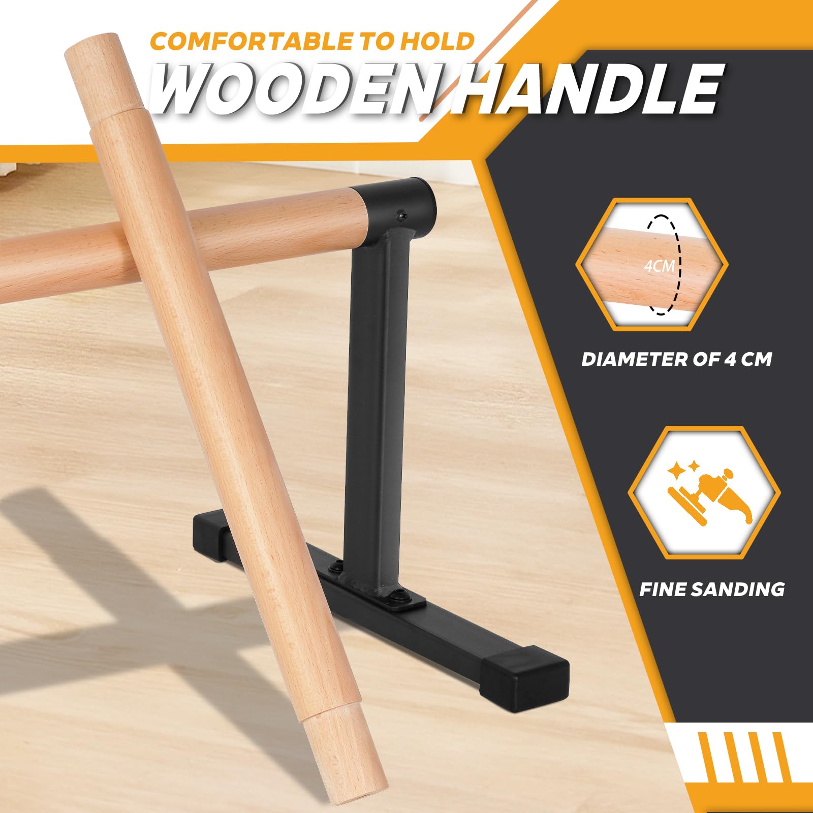Parallettes, Calisthenics Griffe für Handstand, Push-Ups, Liegestützgriffe Holz für Fitness zuhause & Outdoor, Home Calestetic Equipment