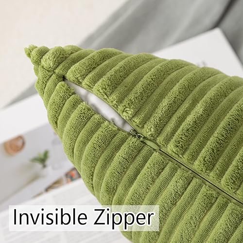 Miniatura 3 de UGASA - Fundas para almohada de franela de terciopelo supersuaves, a rayas