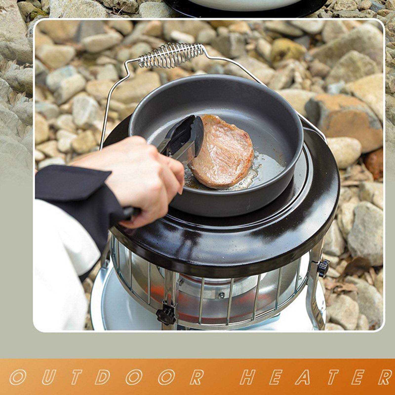 Calentador De Parafina De 2600 W, Estufa De Queroseno Para Exteriores Con Altura Ajustable, Calentador De Aceite Giratorio De 360° Para Camping, Para Emergencias, Camping Y Garaje.,Black