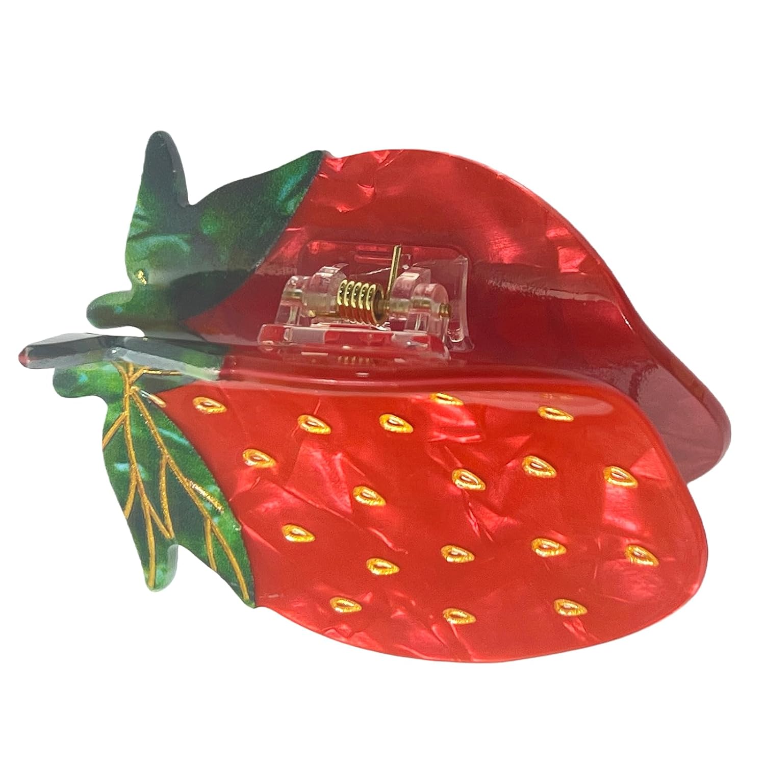 Red Strawberry Hair Claw Clip: Acetate Strawberry Strong Hold Hair Jaw Unique Fruit Hair Accessories for Women - Image 2