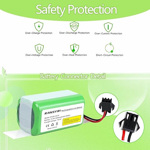 Miniatura 2 de Paquete de baterías de repuesto compatibles con Amarey A800 A900, Goovi D380, F007C, Onson J10C, Ionvac SmartClean 2000 Robovac Aspiradoras Eufy 11S