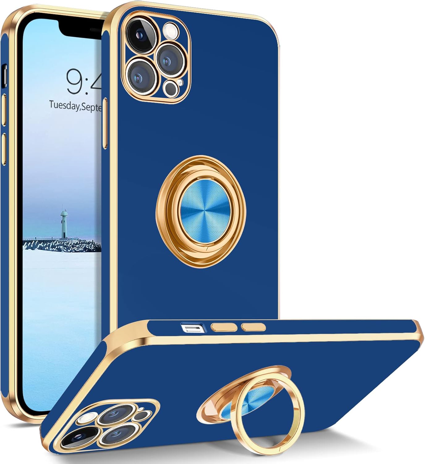 BENTOBEN iPhone 12 Pro Case, Case iPhone 12 Pro Ring Holder Edge