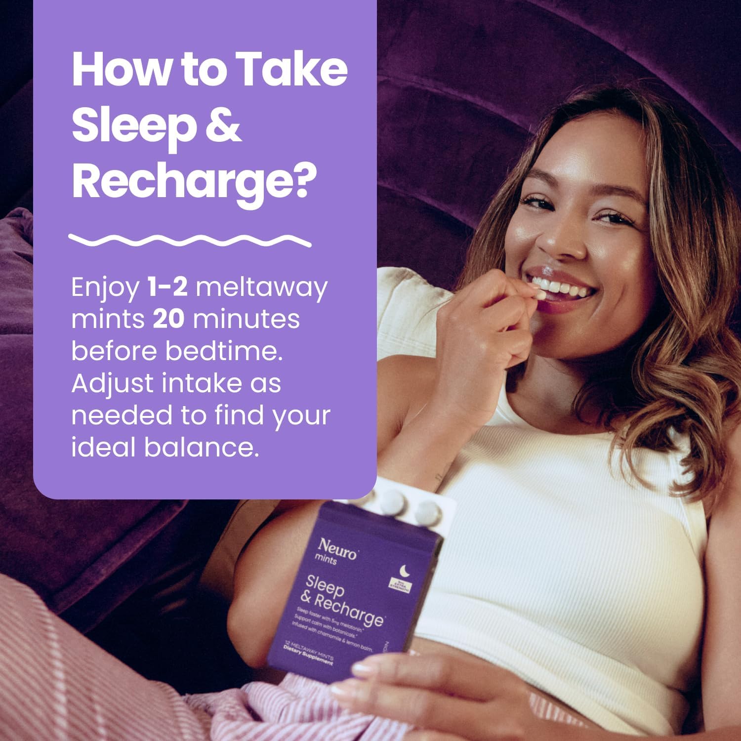 Neuro Sleep & Recharge Meltaway Mints - Sleep Aid for Adults with Melatonin 5mg, Chamomile & Elderberry - Travel Essentials for Nighttime Relaxation & Healthy Rest Cycle - Mixed Berry (144 ct)