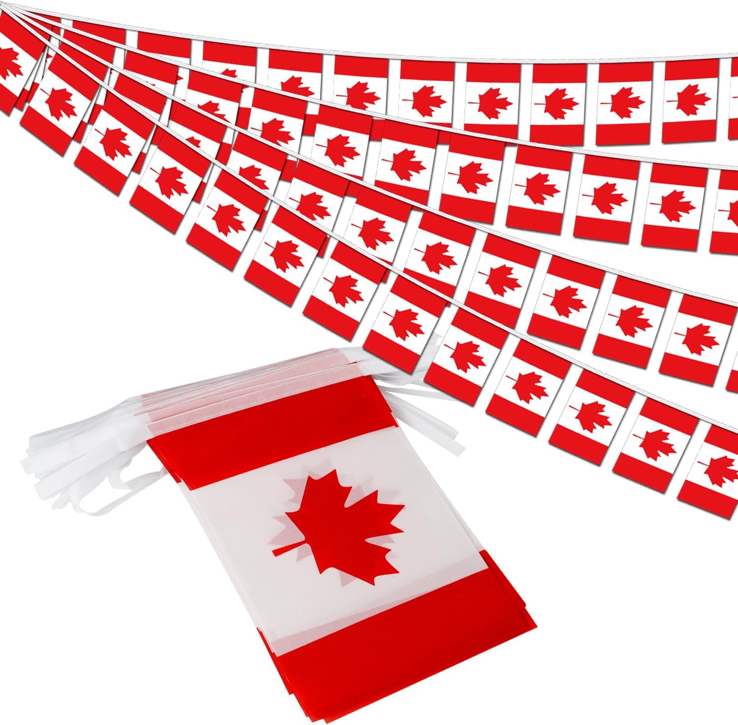 Canada String Flag Pennant Banner - 38 Flags, 42 Feet Small Mini Canadian Flags Bunting Banner for Country Decoration, School, Party, Sports Events