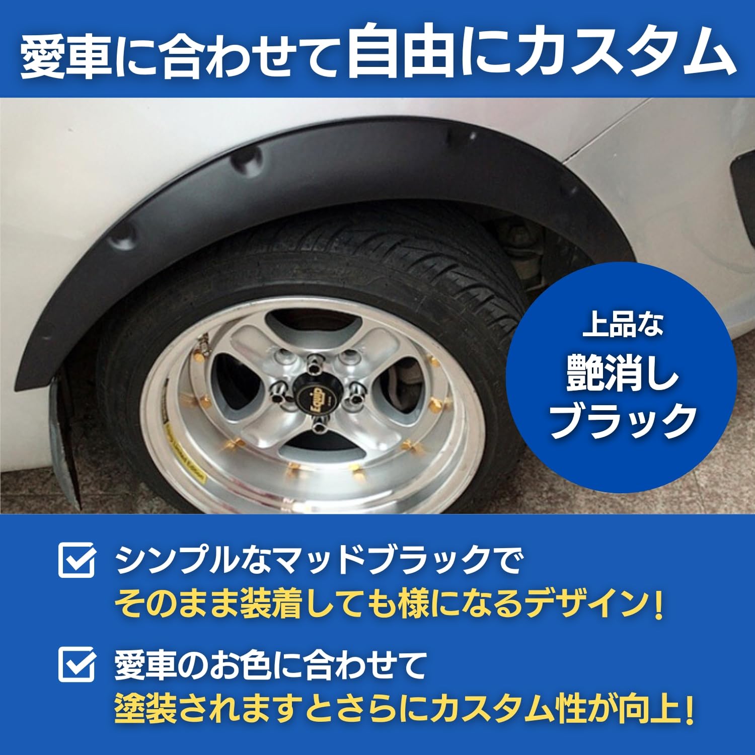 Amazon | スターウィック オーバーフェンダー マットブラック 70mm