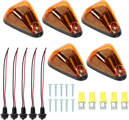 Miniatura 6 de FSBCGT 5 luces de marcador de techo de cabina ámbar, luces de circulación compatibles con Ford 1999-2016 E150 E250 E350 E450 F150 F250 F350 F450