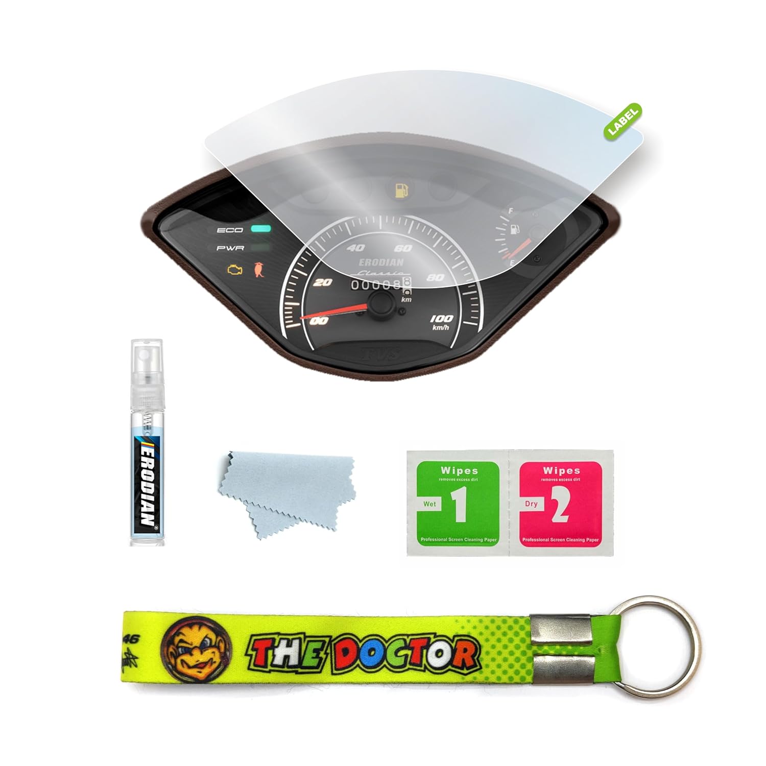 ERODIAN Meter Display Screen Protector, Meter Guard For TVS Jupiter 110, Jupiter Classic 110 Bikes | Scratch Resistant | Water Resistant | HD Clear Vision (1-Free Random 6 inch Keychain) ERODIAN Meter Display Screen Protector, Meter Guard For TVS Jupiter 110, Jupiter Classic 110 Bikes | Scratch Resistant | Water Resistant | HD Clear Vision (1-Free Random 6 inch Keychain)