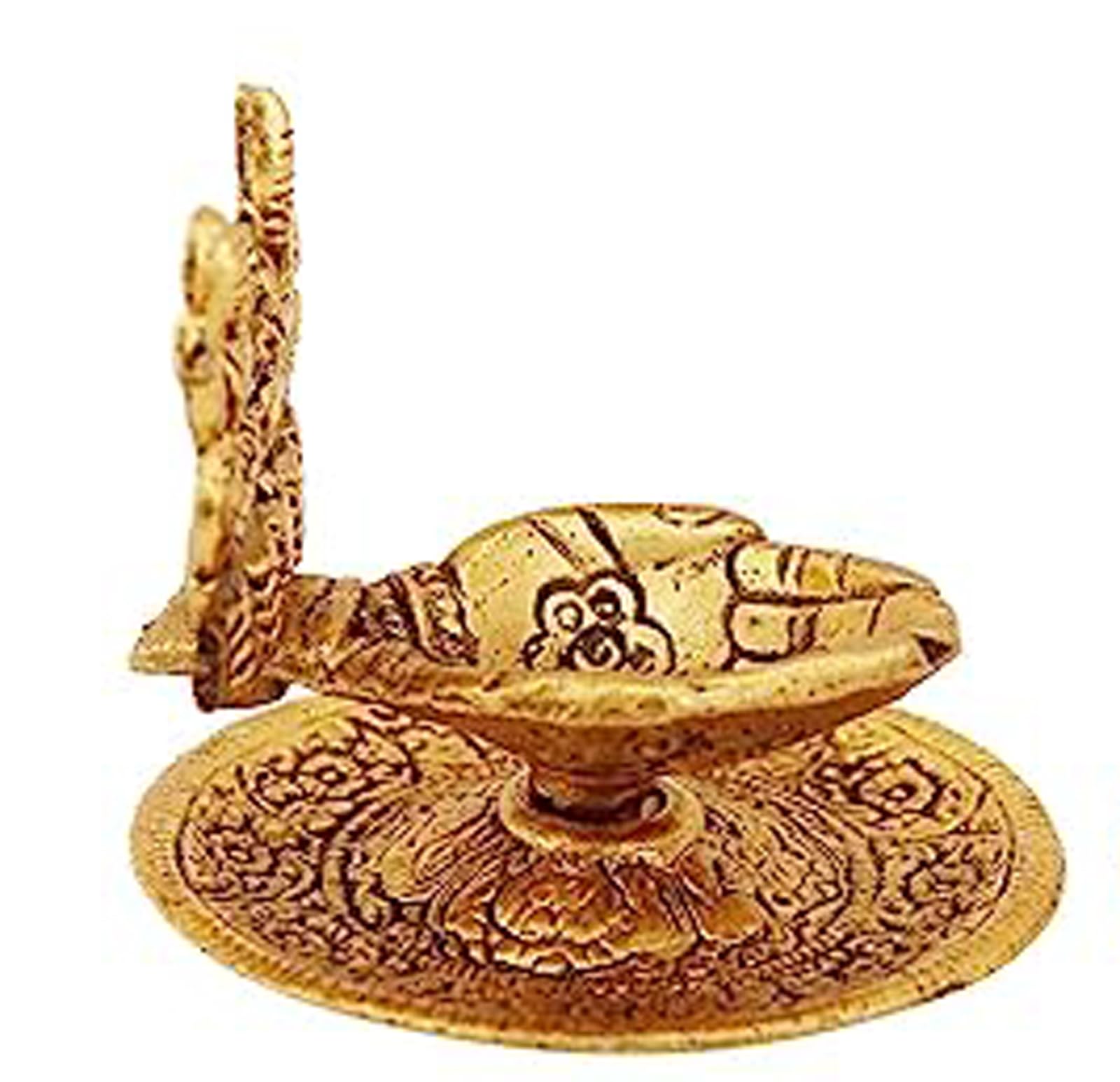 IMTRA FASHION Lord Laxmi Ganesh Hand Diya Idol Sitting On Hand Oil Lamp for Pooja Aarti