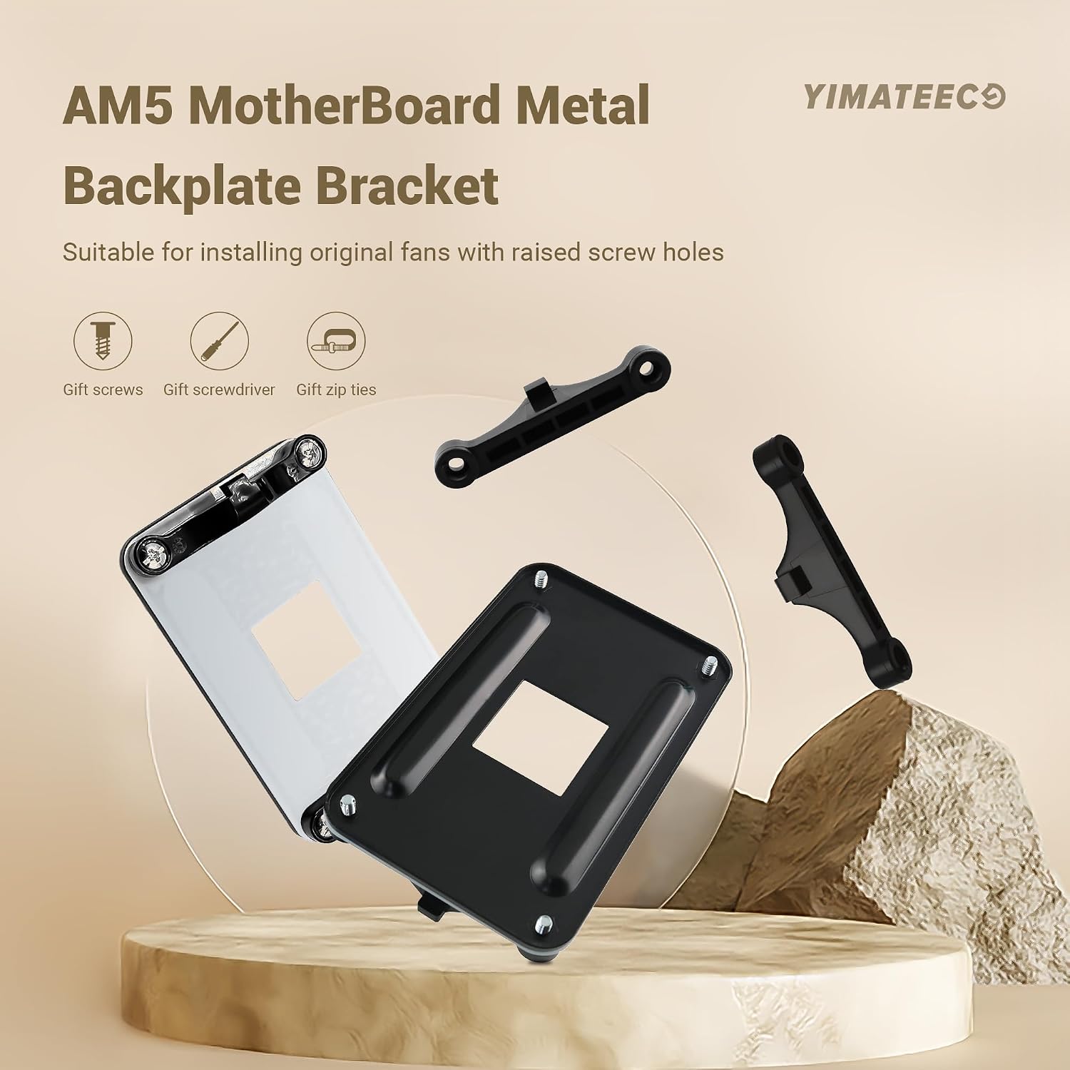 AM5 Backplane Motherboard CPU Heatsink Bracket CPU Fan Cooling Mounting Sheet Plate, Durable Matel Mounting Backplate Brackets Set for AM5 AMD Socket Compatible (Buckplane Buckles Set) image 3