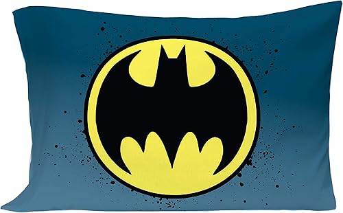 Miniatura 6 de NoJo Batman - Juego de ropa de cama infantil de 4 piezas, color azul, amarillo y gris, edredón, sábana encimera, sábana bajera ajustable, funda de