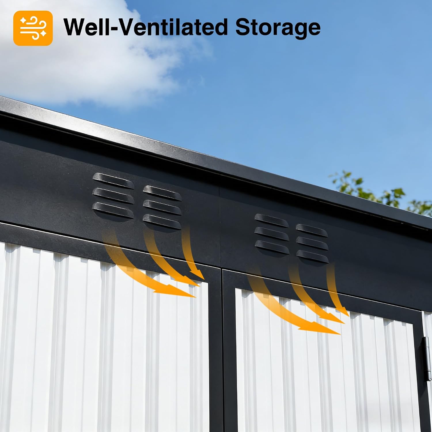6 x 4 FT Storage Shed, Metal Sheds & Outdoor Storage with Sloping Roof and Lockable Door, Outdoor Shed for Backyard Garden Patio and Lawn,White