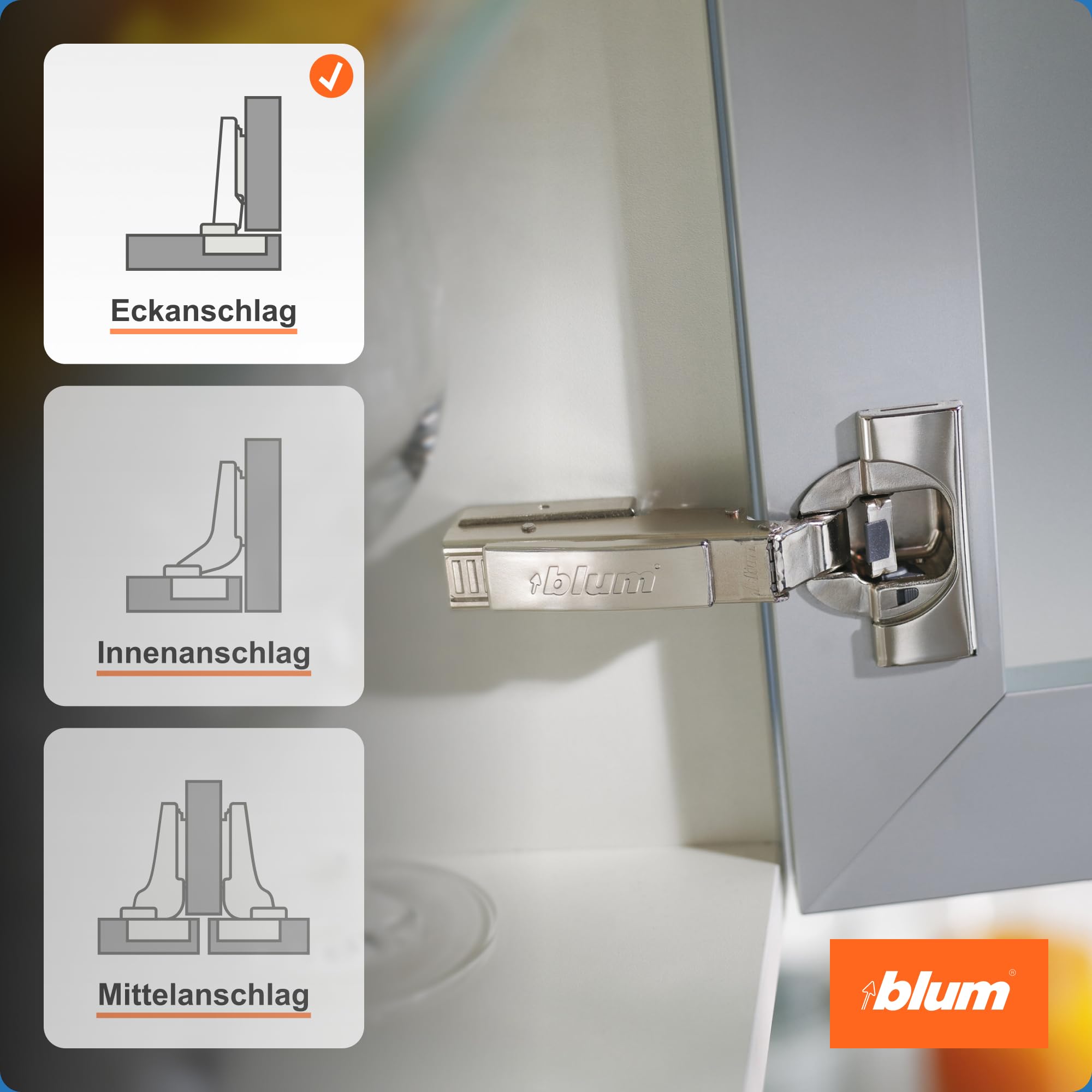 blum 10x CLIP top BLUMOTION Topfscharnier 35mm Eckanschlag vernickelt