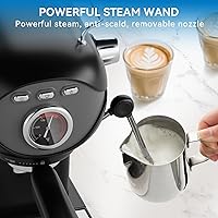 Vista 4 de Espresso Machine, 20 BAR Pump Temperature Control, Compact Espresso Maker with Steam Milk Frother, Professional Coffee Makers for Home, Cappuccino