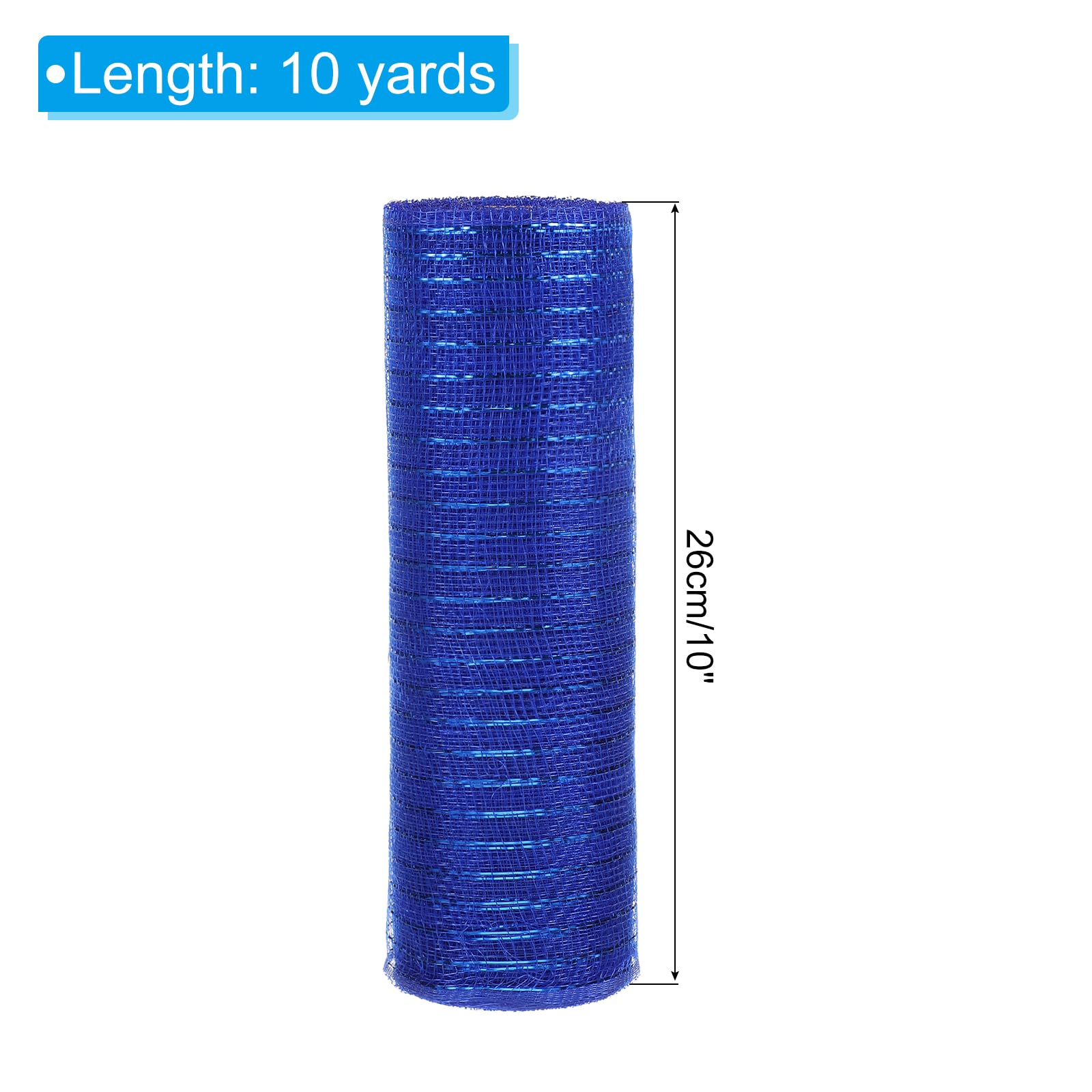 PATIKIL Decorative Mesh Ribbon, 10 Inch x 10 Yard Mesh Ribbon Roll Foil Metallic for Christmas Tree Wreath Decoration Dark Blue - Image 2