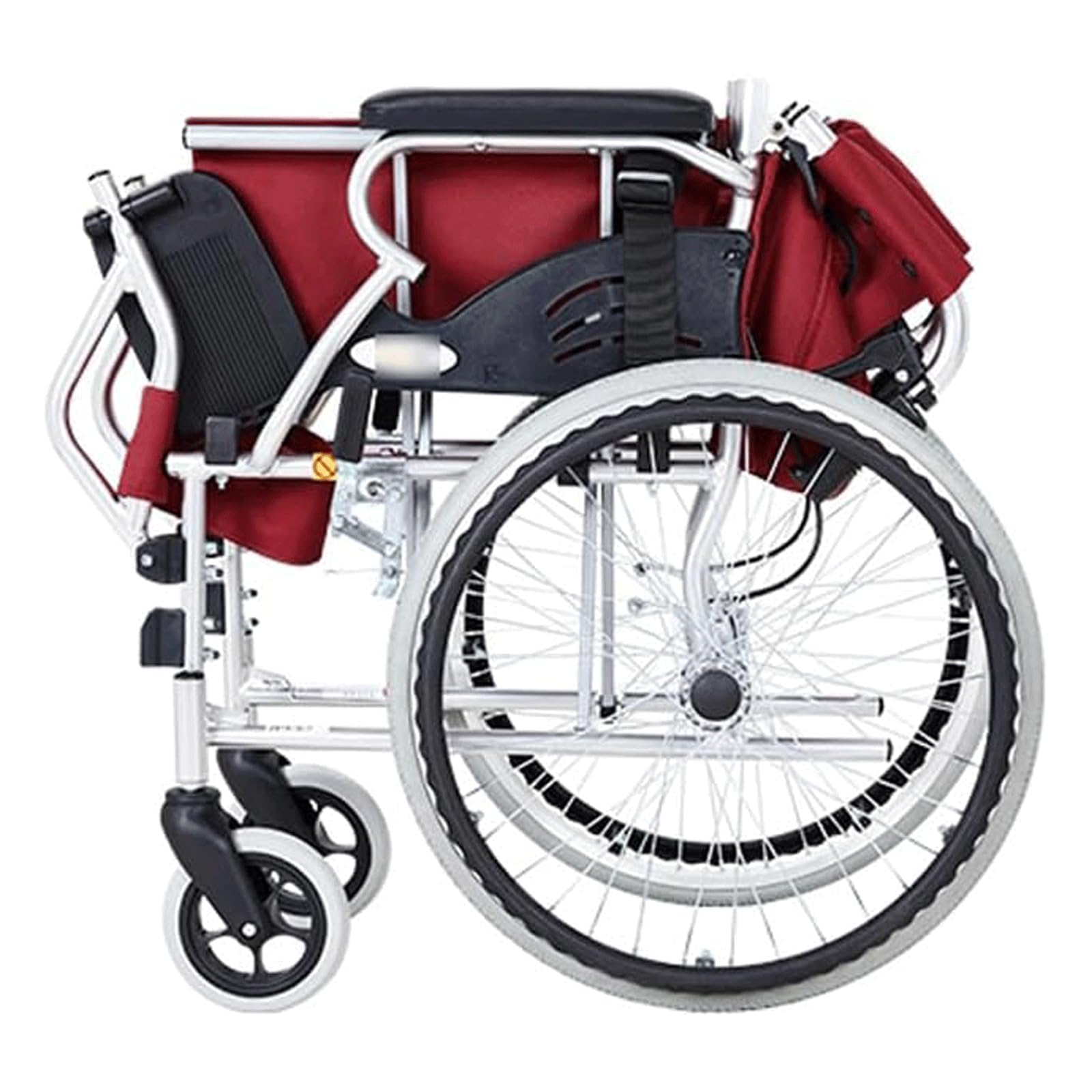 Wózek inwalidzki Transportstoel van aluminiumlegering Draagbare rolstoel met handrem Veilige, betrouwbare transportrolstoelen Mobiele zorgrolstoel wygodne