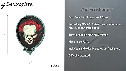 Miniatura 3 de Elektroplate Ambientadores Pennywise para automóvil de IT MOVIE  Papel colgante Horror Pennywise Clown Midnight Chiller aroma de larga duración