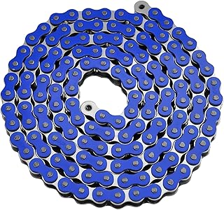 DREAM MOTION Motorcycle 420 Chain 108 Links Anti-Rust Coating Drive Chain Powersports Parts for Honda Kawasaki Yamaha 125cc ~ 250cc SSR ATV Street Bike All-Road Dirt Pit Bike Accessories (Blue)