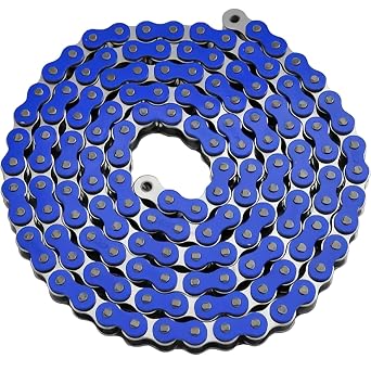 DREAM MOTION Motorcycle 420 Chain 108 Links Anti-Rust Coating Drive Chain Powersports Parts for Honda Kawasaki Yamaha 125cc  250cc SSR ATV Street Bike All-Road Dirt Pit Bike Accessories Blue