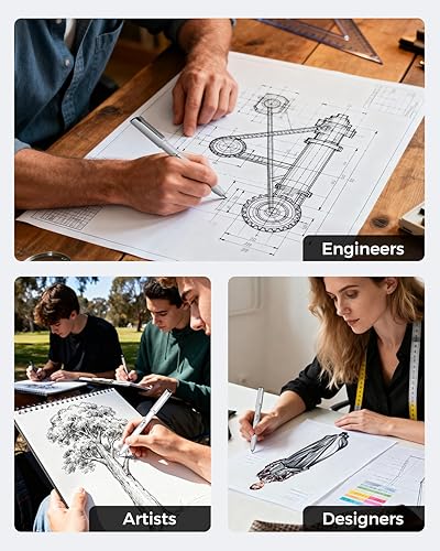 Miniatura 7 de JusArt Bolígrafos Fineliner, 6 unidades, 0.010 in, punta ultrafina 01, sin corcho, bolígrafos de tinta negra impermeables para artistas