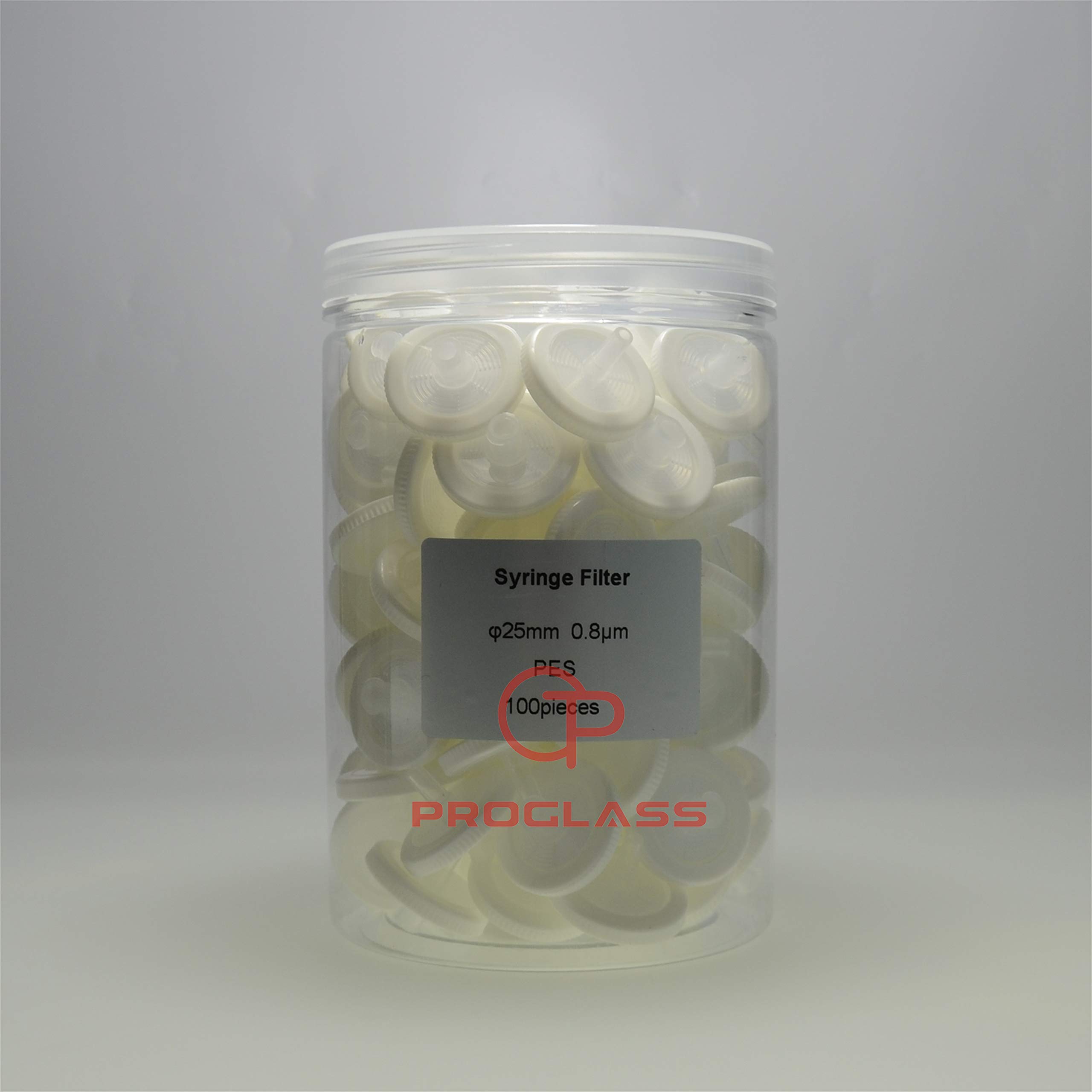 Proglass Syringe Filter 25mm 0.80um PES,100pcs