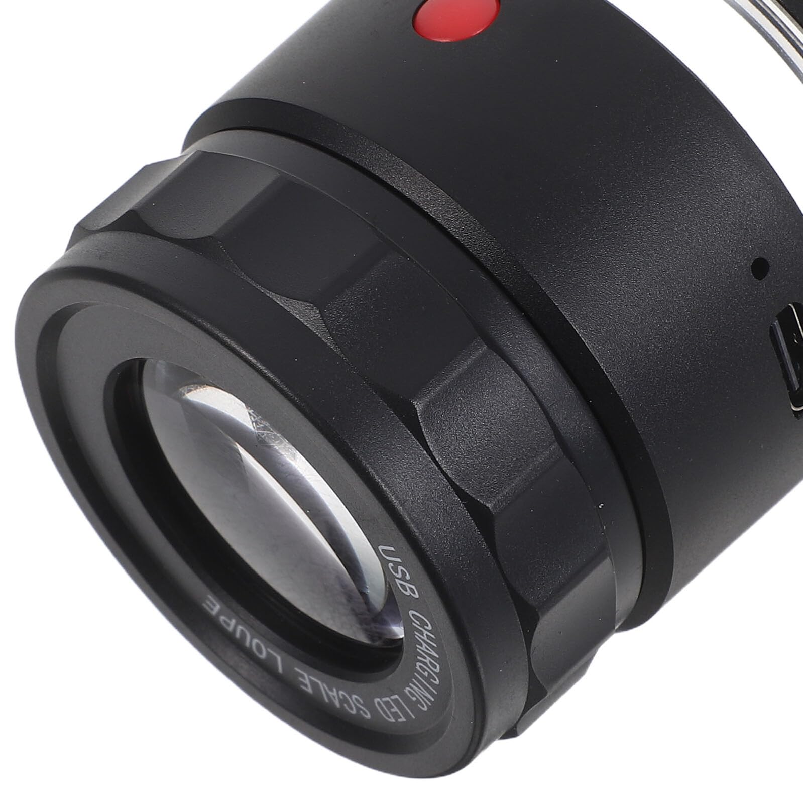 Lente d Ingrandimento con Scala Reticolo Lente da Gioielliere LED Ricaricabile Messa Fuoco Regolabile per Ispezione Gioielli Monete e Hobby
