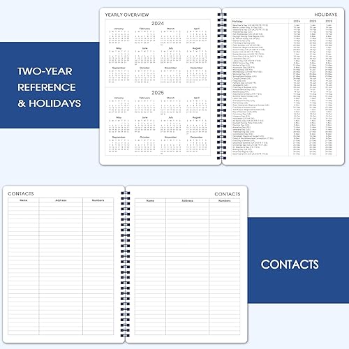 Miniatura 5 de Agenda 2024-2025, agenda semanal y mensual 2024-2025, julio 2024 a junio 2025, 8 x 10 pulgadas, calendario 2024-2025 con pestañas mensuales,